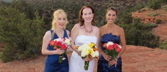 ladies and their bouquets at Huckabee