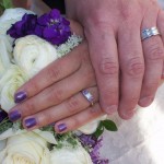 purple and white wedding