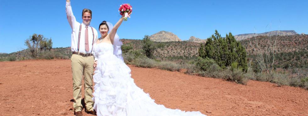 Wedding Ceremony of Yuki and Wesley at Lover’s Knoll in Sedona